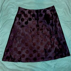 H&M Satiny Black Skirt w/Black Dots, Women's Size 10, Lined. EUC